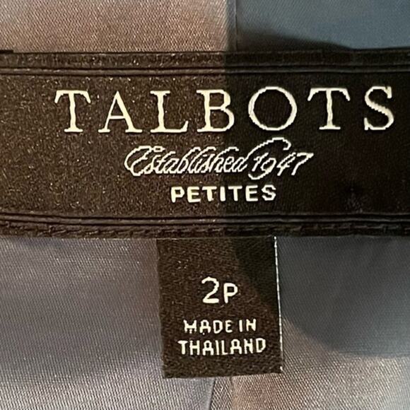 Talbots Gray 100% Cotton Double Breasted Career Office Jacket NWOT Size 2P - Picture 9 of 12